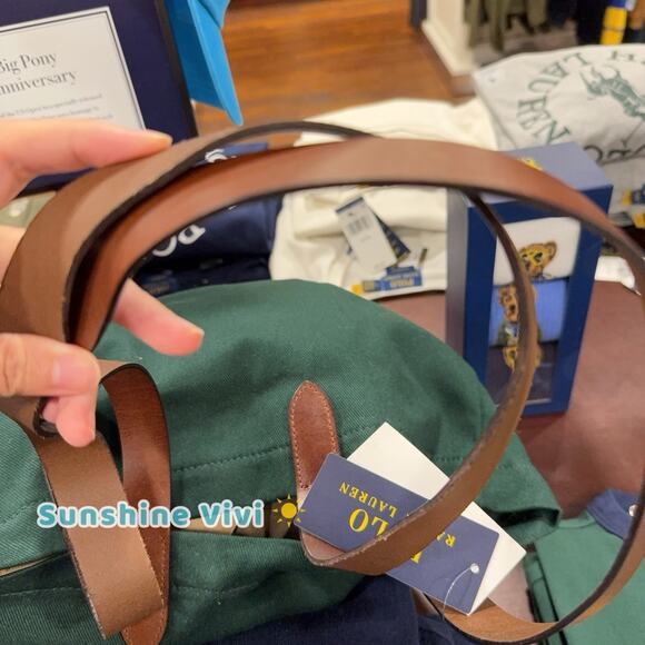 NWT Polo Ralph Lauren Cotton Twill Embroidered Field Jacket Bear Tote Bag Green - Picture 3 of 7